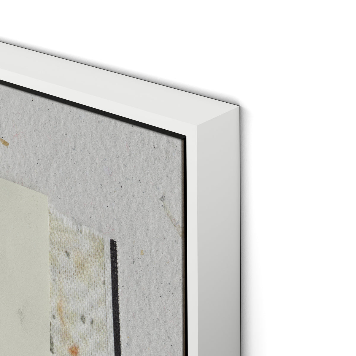 Fabric Collage I Canvas Floater Framed / 27.5 x 32 in / White