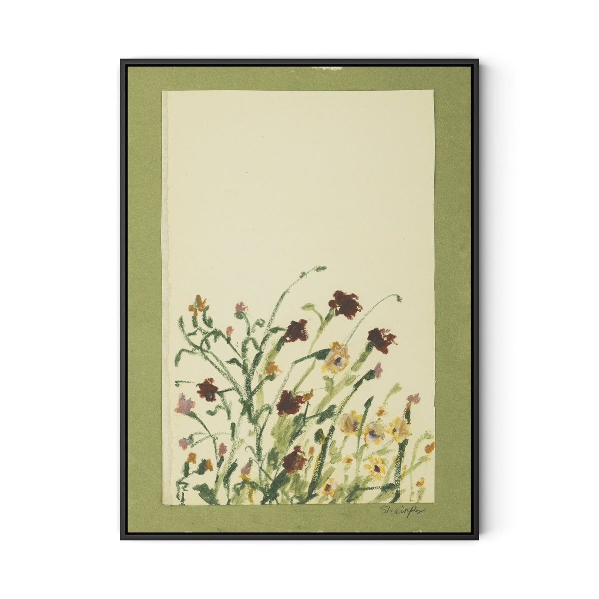 Wildflower Medley Canvas Floater Framed / 24 x 32 in / Black