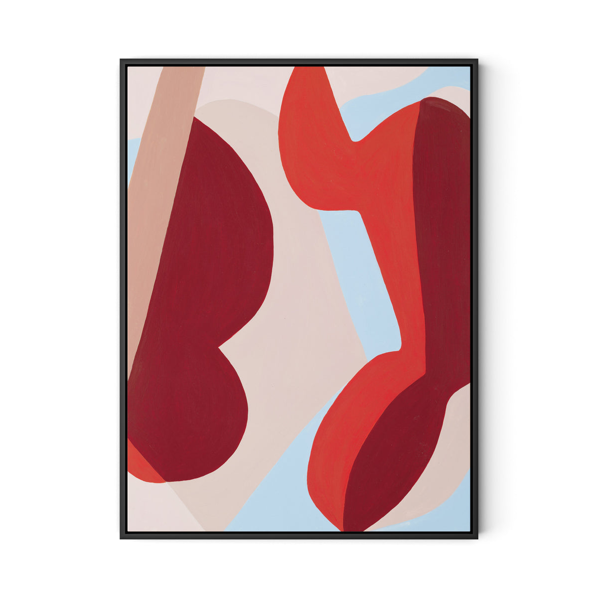Red No. 1 Canvas Floater Framed / 24 x 32 in / Black