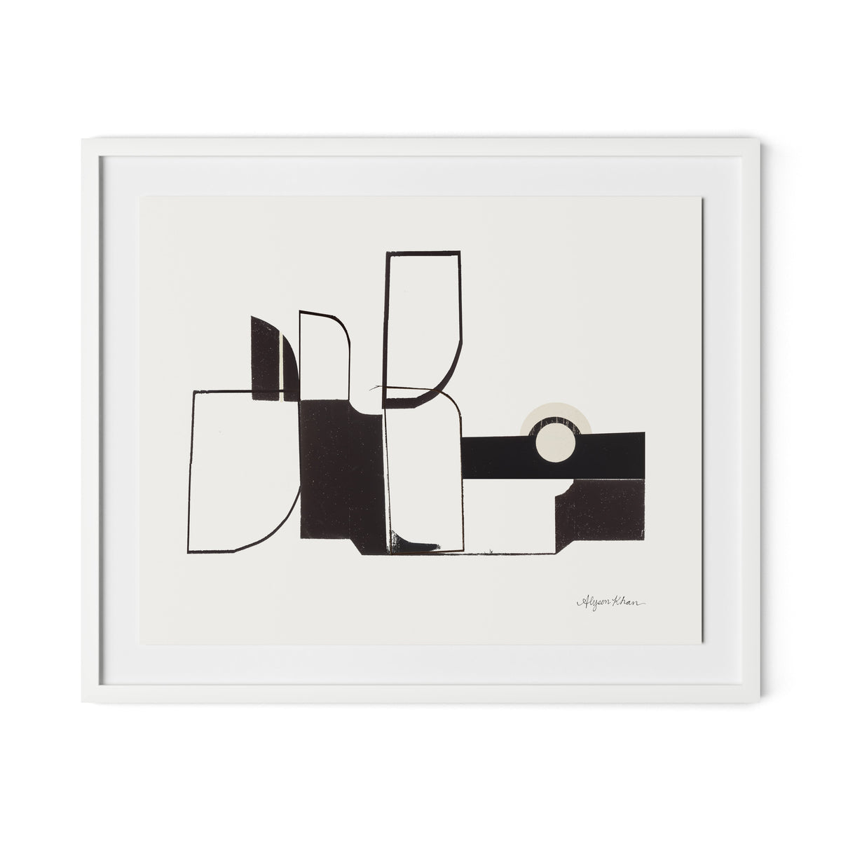 Curves Corners Framed Paper / 32 x 26.5 in / White