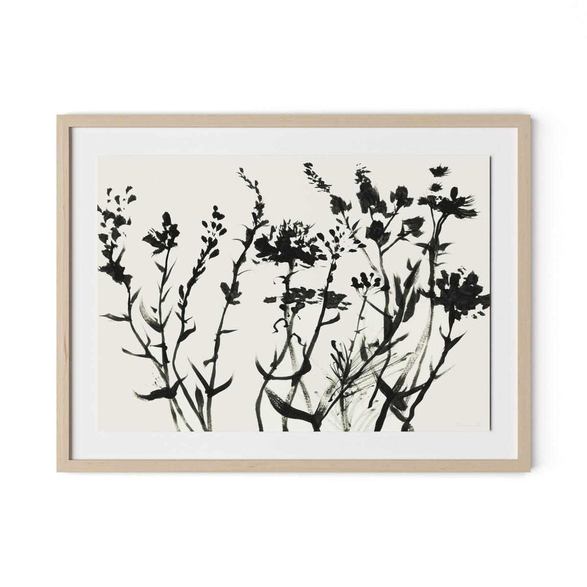 Spring Breeze Framed Paper / 32 x 24 in / Natural Maple
