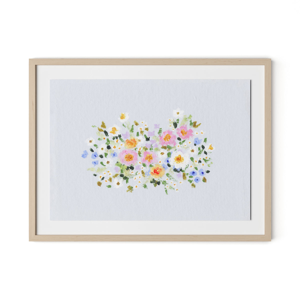 Bloom No. 2 Framed Paper / 32 x 24 in / Natural Maple