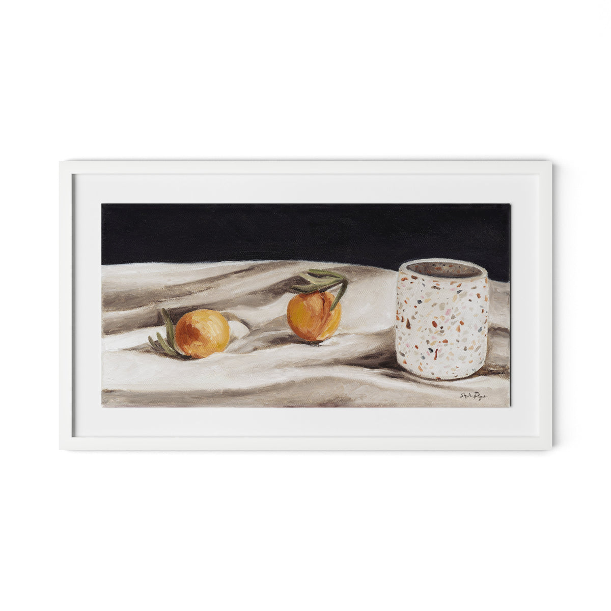 Terrazzo Vase Framed Paper / 32 x 18.5 in / White