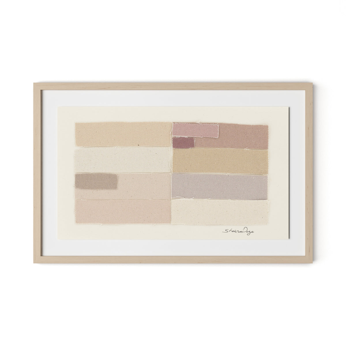 Stacked Neutrals Framed Paper / 32 x 20.5 in / Natural Maple
