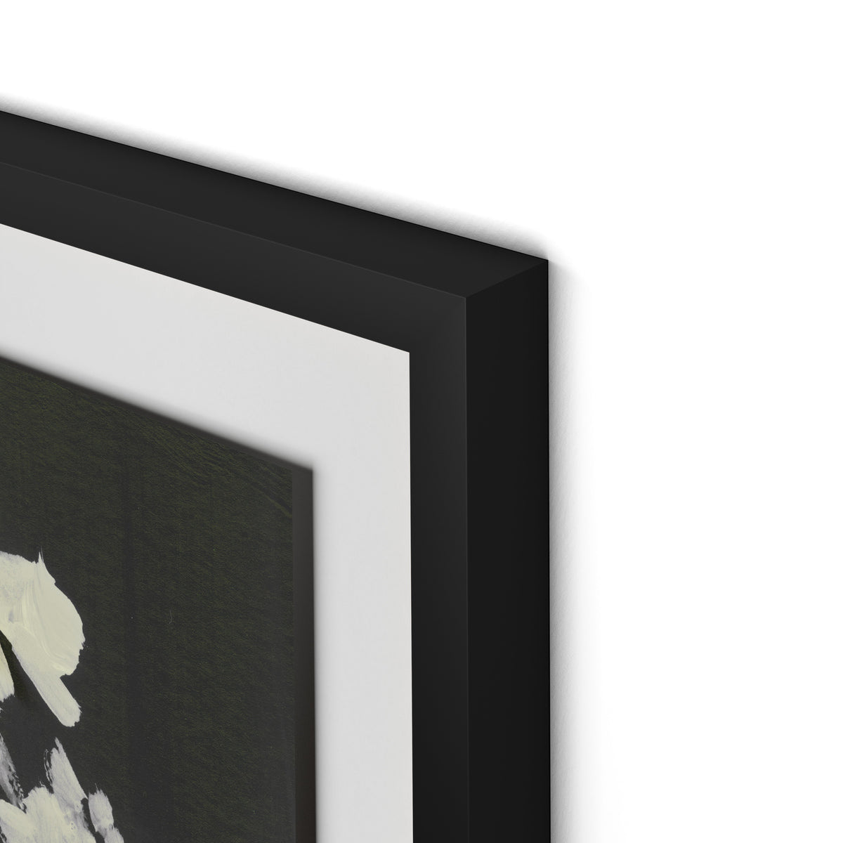 White Blooms Framed Paper / 32 x 32 in / Black