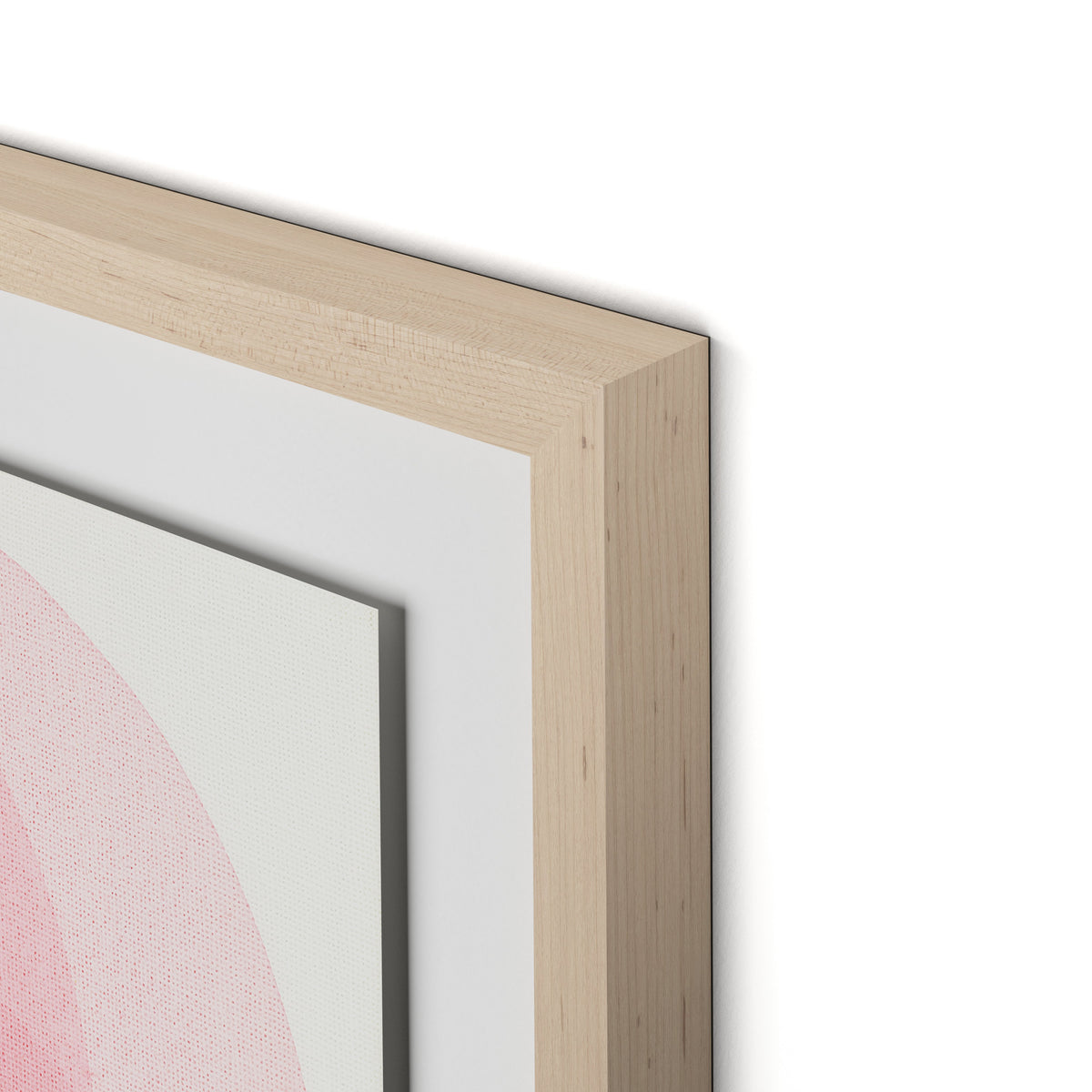 Rose I Framed Paper / 32 x 32 in / Natural Maple