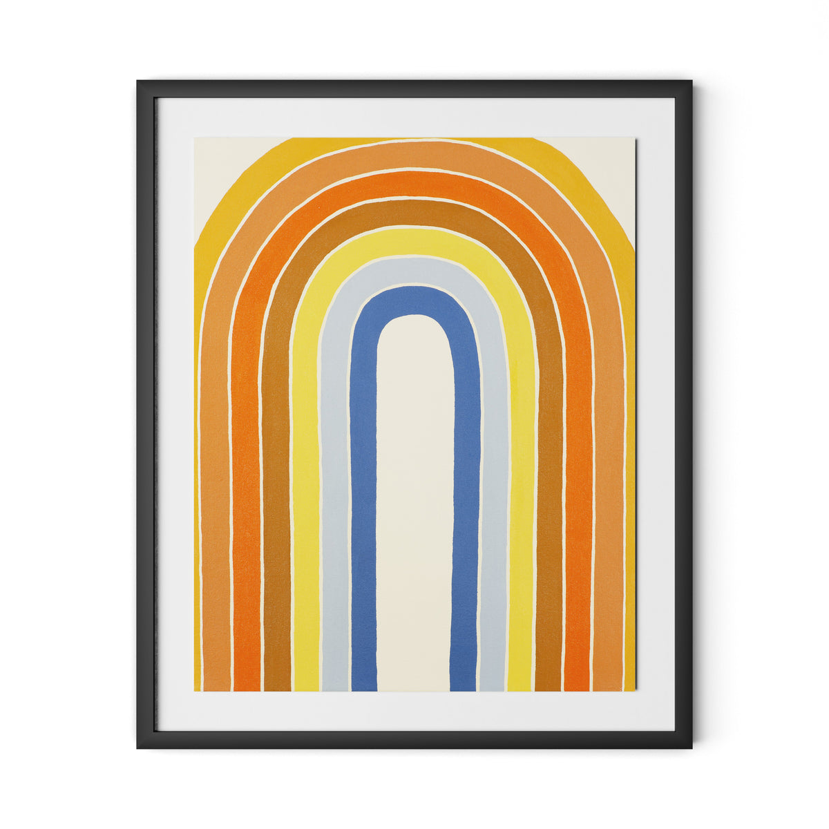 Vintage Rainbow Framed Paper / 26.5 x 32 in / Black