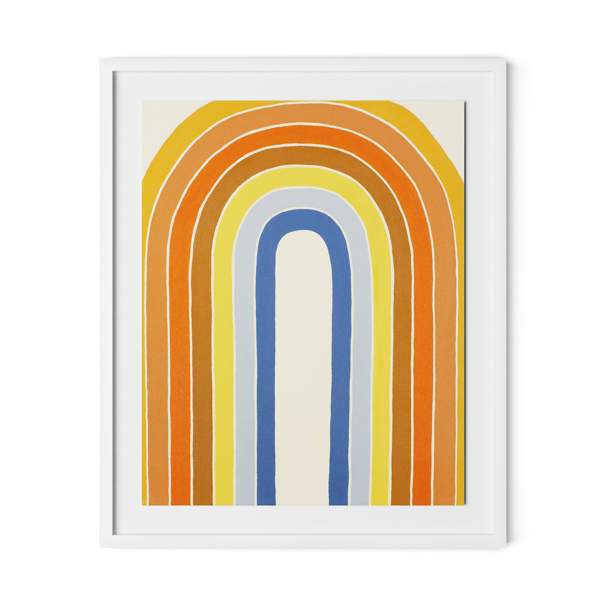 Vintage Rainbow Framed Paper / 26.5 x 32 in / White