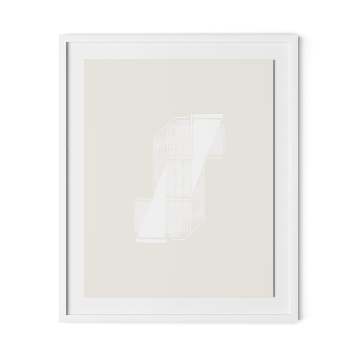 Structure 2 Framed Paper / 26.5 x 32 in / White