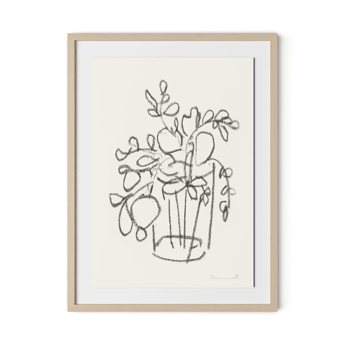House Plant Framed Paper / 24 x 32 in / Natural Maple