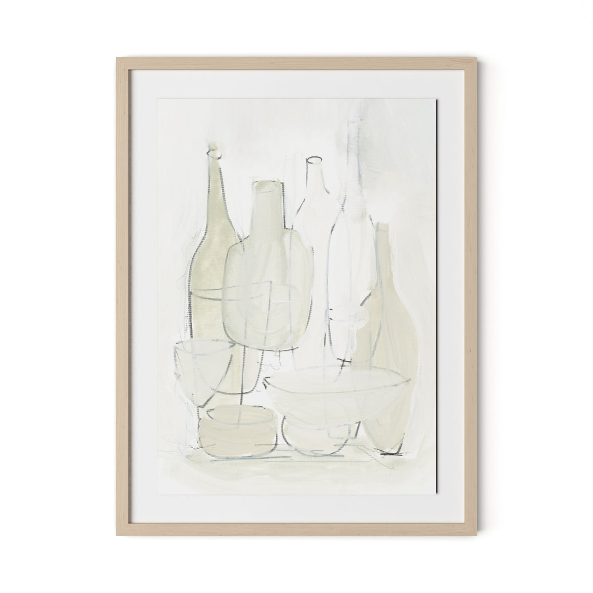 Late Lunch Framed Paper / 24 x 32 in / Natural Maple
