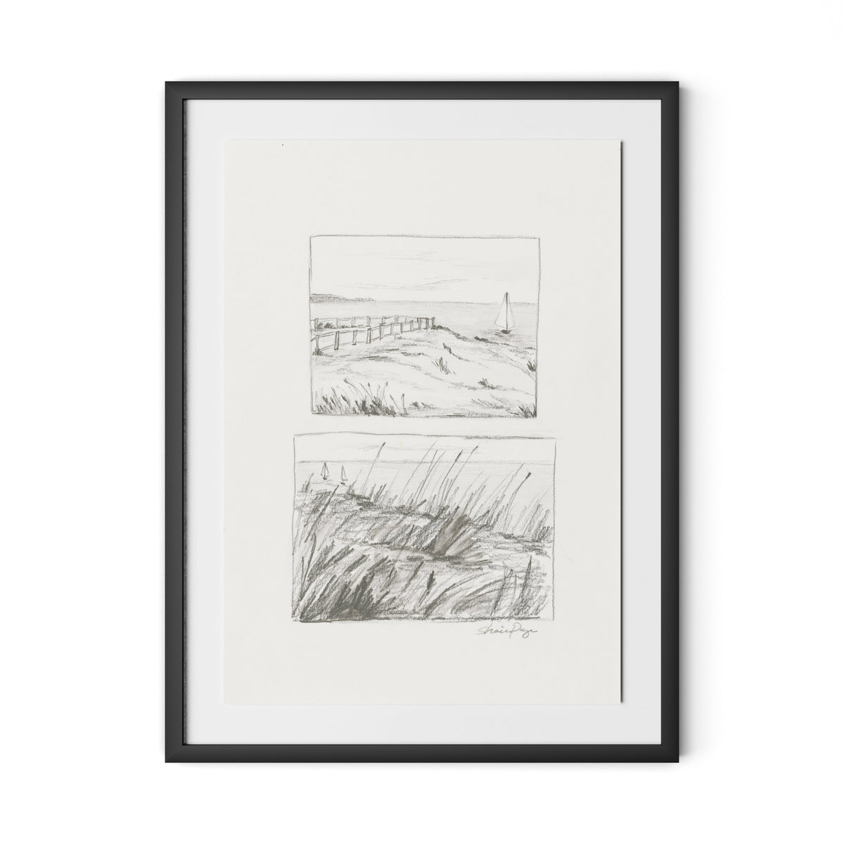 Setting Sail Framed Paper / 24 x 32 in / Black