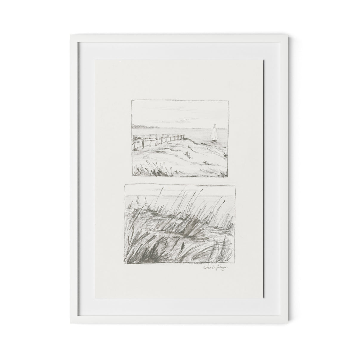 Setting Sail Framed Paper / 24 x 32 in / White