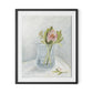 Protea Still Life Framed Paper / 26.5 x 32 in / Black
