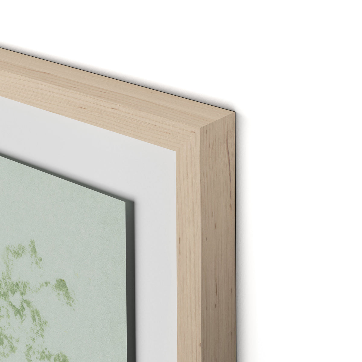 Sage Cosmos Framed Paper / 24 x 32 in / Natural Maple