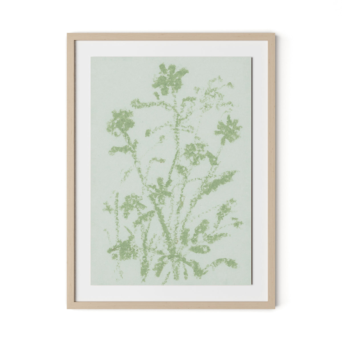 Sage Cosmos Framed Paper / 24 x 32 in / Natural Maple
