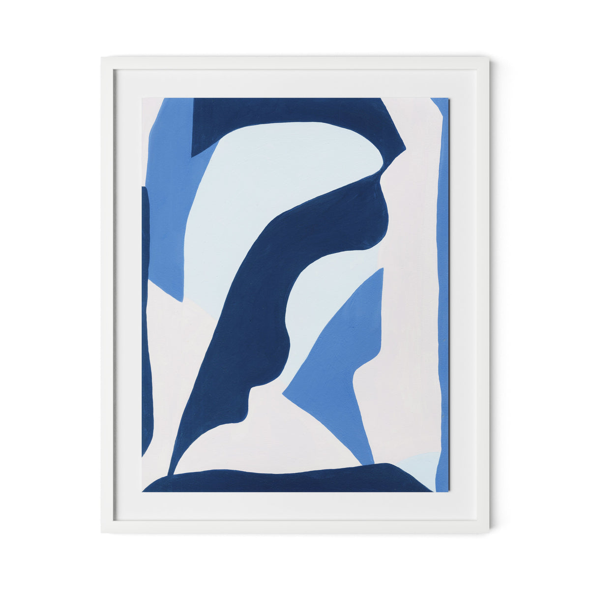 Blue No. 8 Framed Paper / 26 x 32 in / White