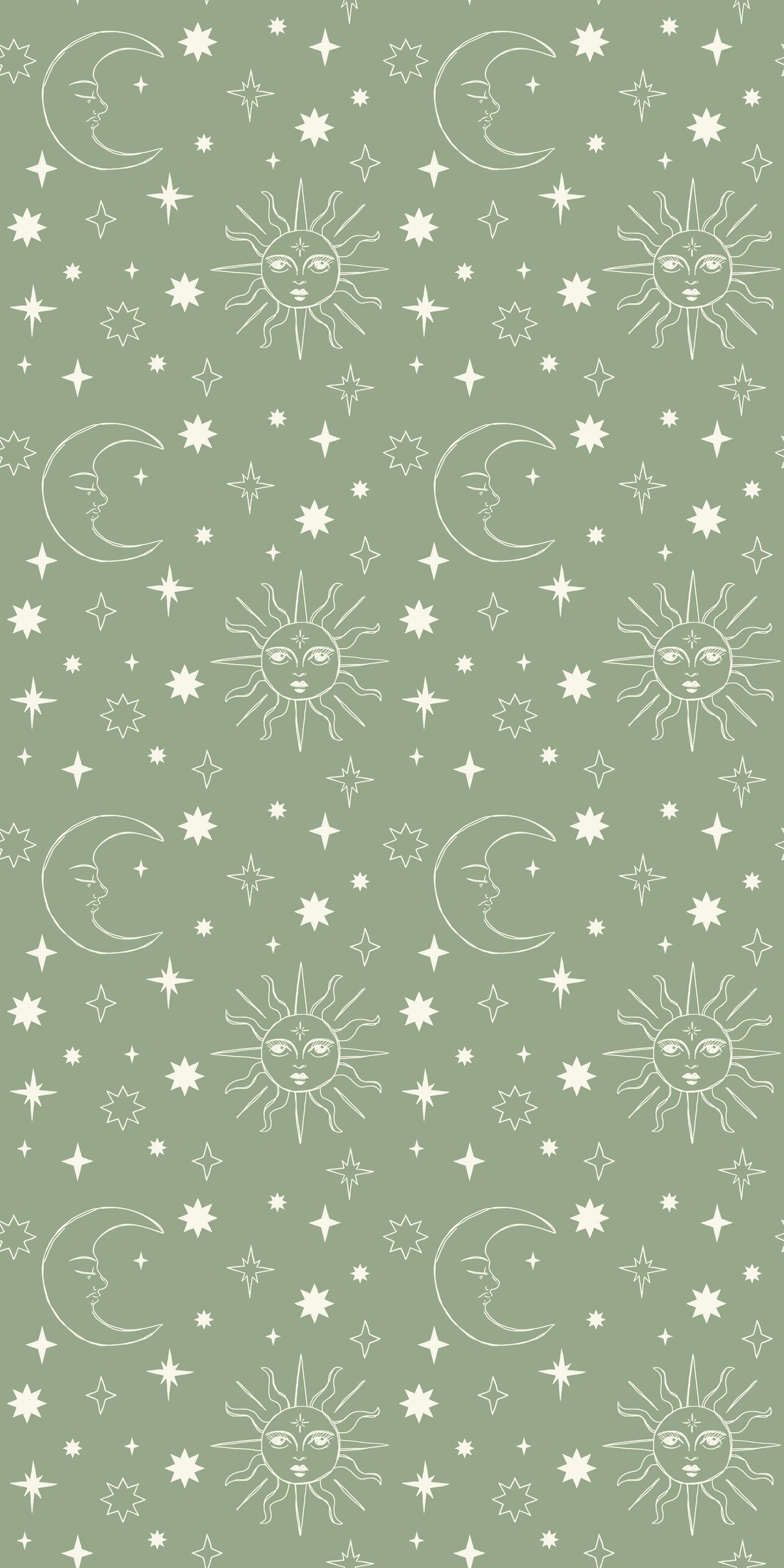 Image of Celestial Skies in Sage Wallpaper