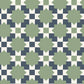 Image of Checkerboard Geo in Navy/Moss Wallpaper
