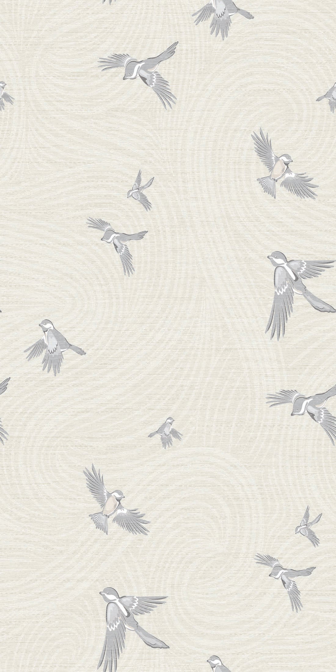Image of Chickadee Birds in Light Tan Wallpaper