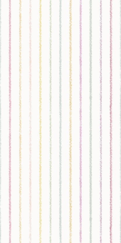 Image of Crayon Stripe Multi in Fruit Punch Wallpaper