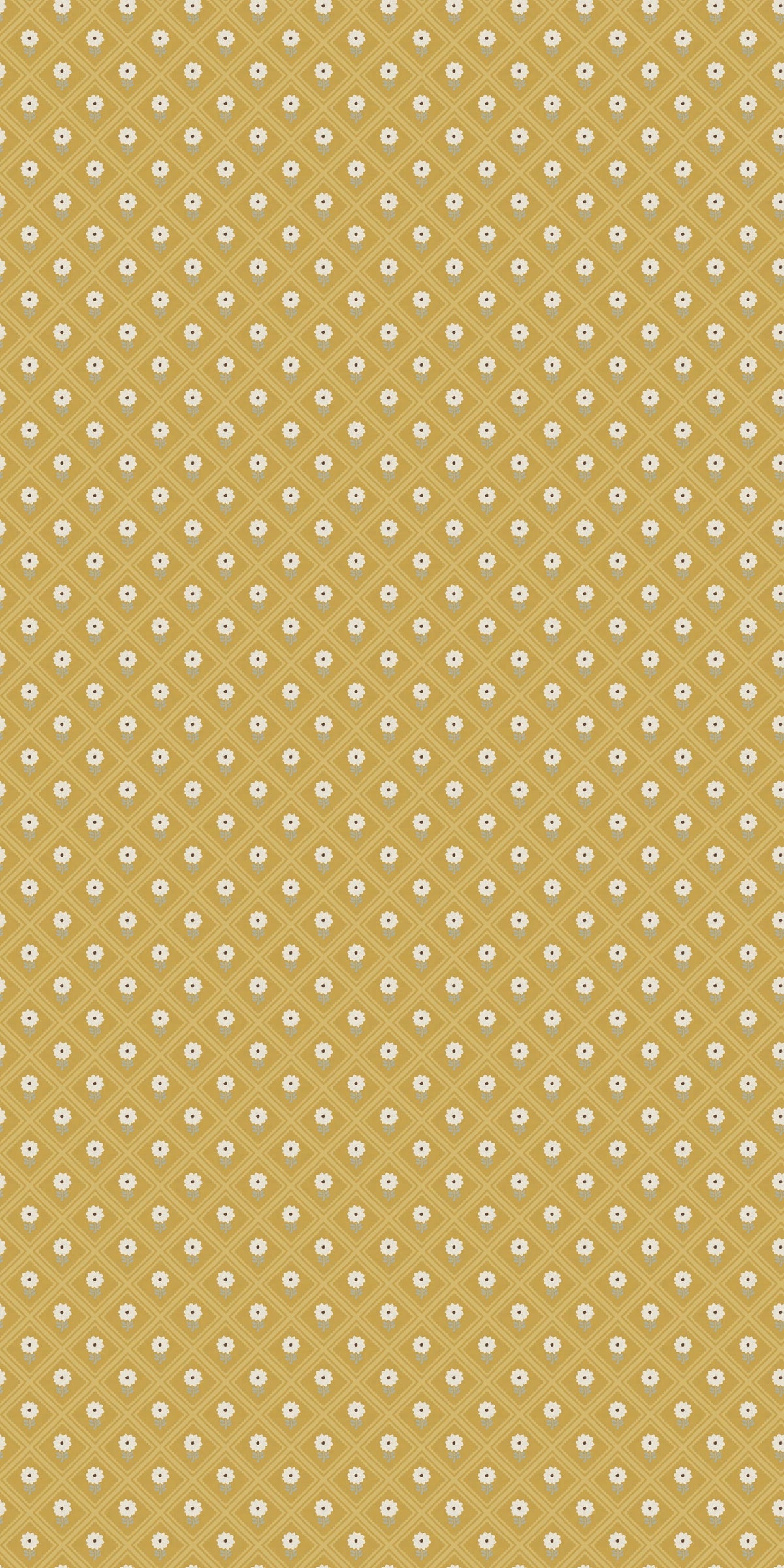 Image of Dahlia in Mustard/Cream Wallpaper