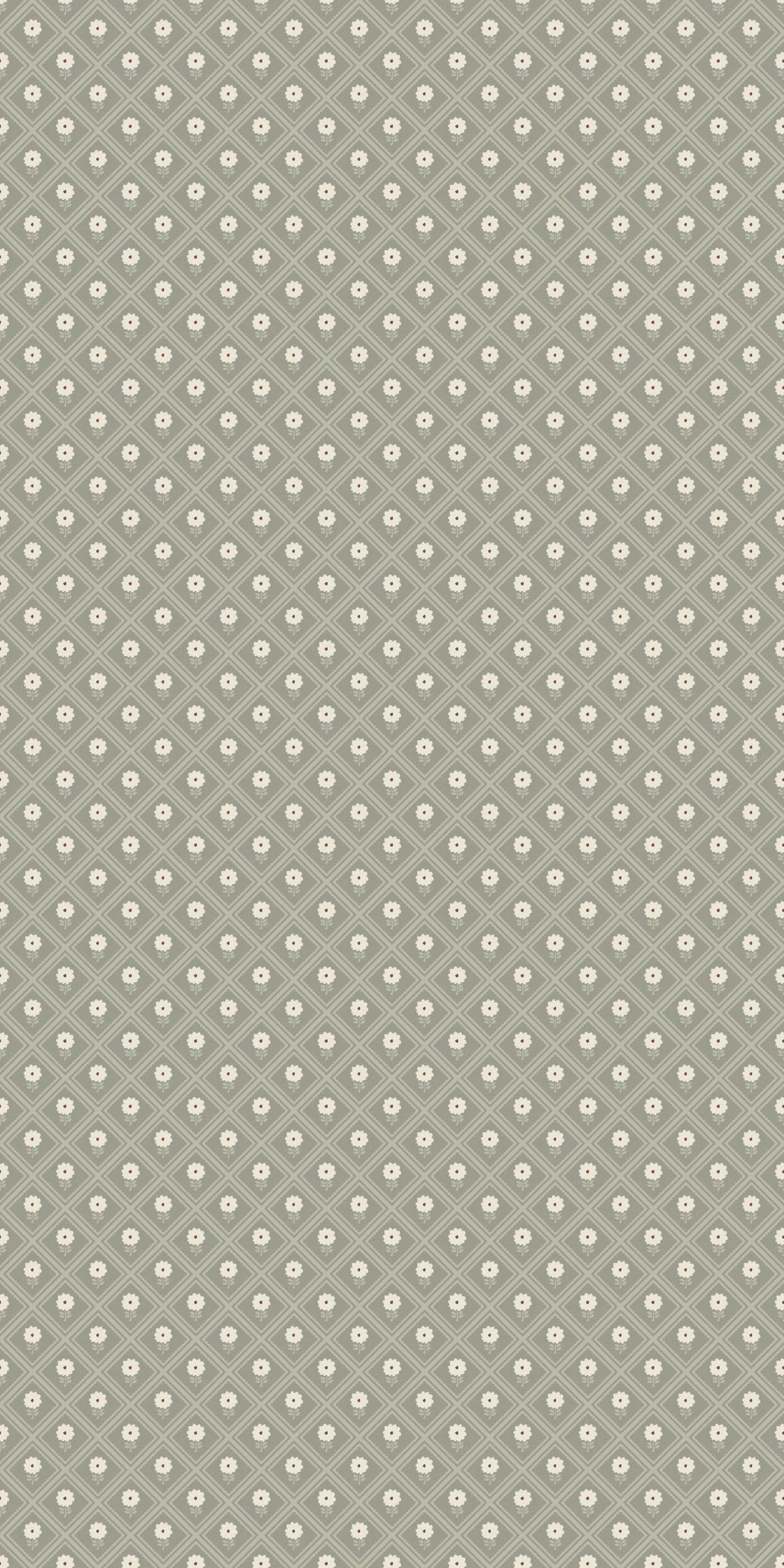 Image of Dahlia in Sage/Cream Wallpaper