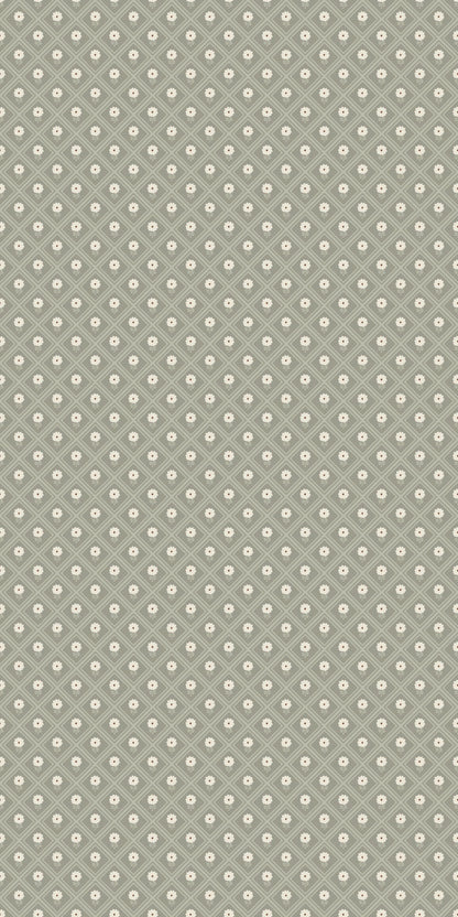Image of Dahlia in Sage/Cream Wallpaper