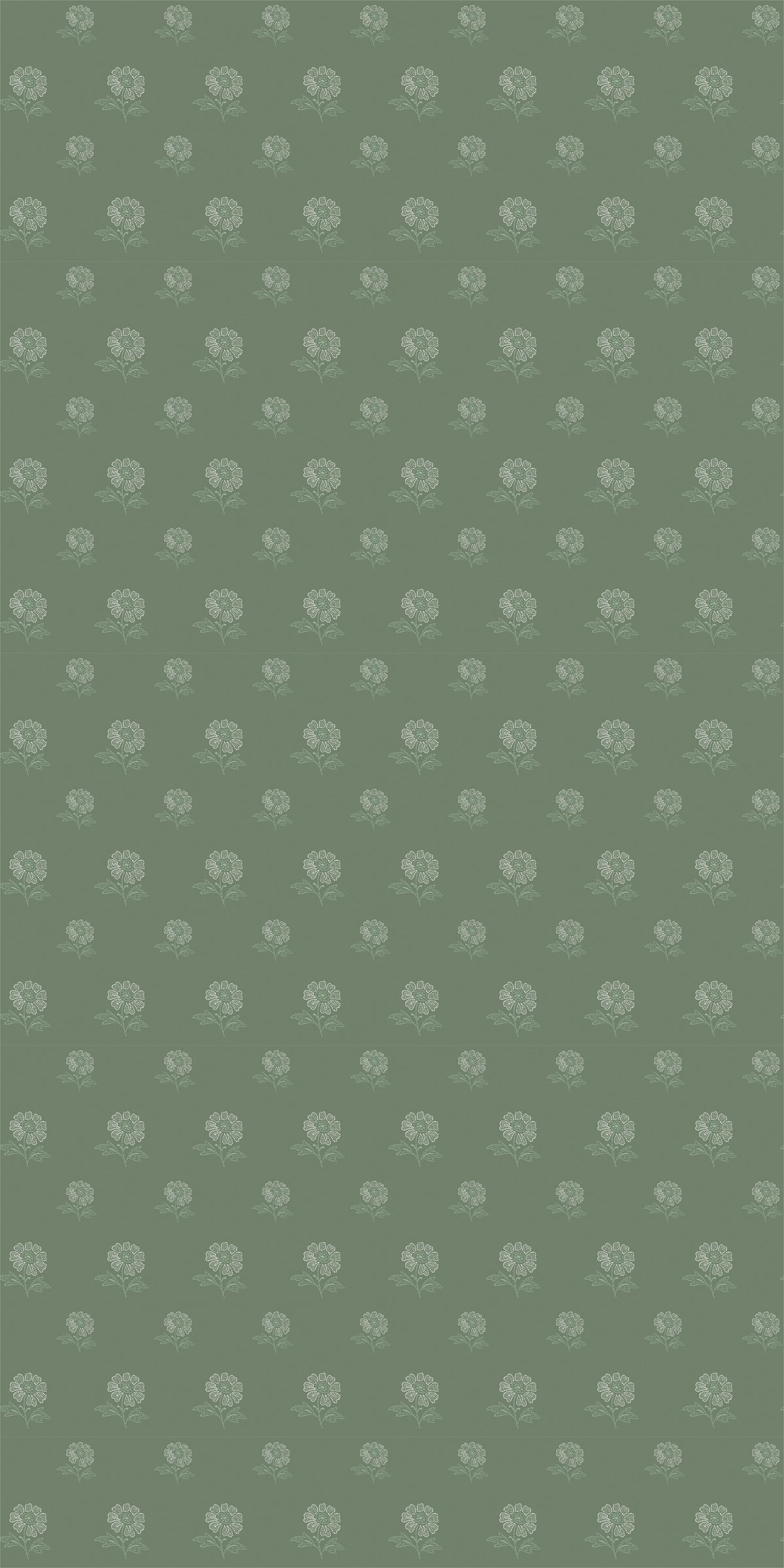 Image of Ditzy Floral in Spring Green Wallpaper