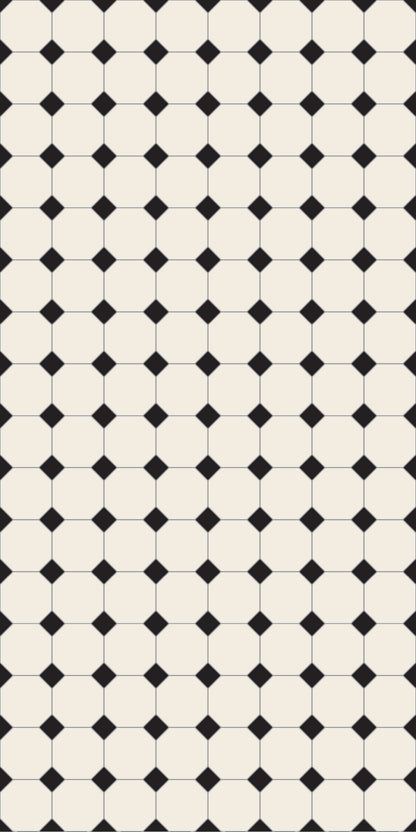 Dual Grid Tile Decal Tile/Flooring in Black/White