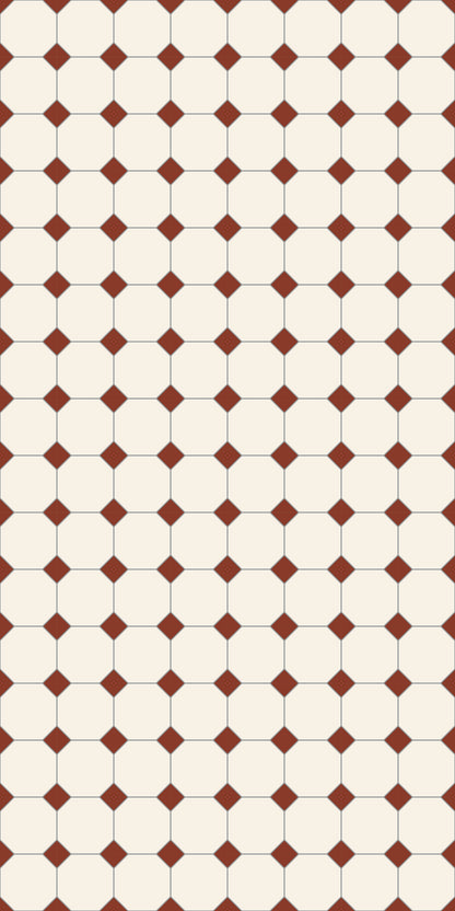 Dual Grid Tile Decal Tile/Flooring in Terracotta/Cream