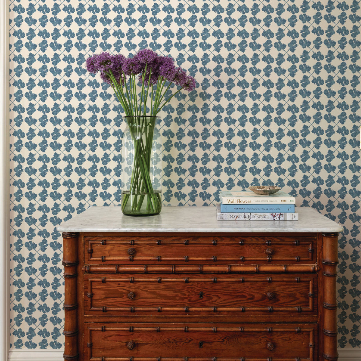 Espalier Wallpaper in Denim