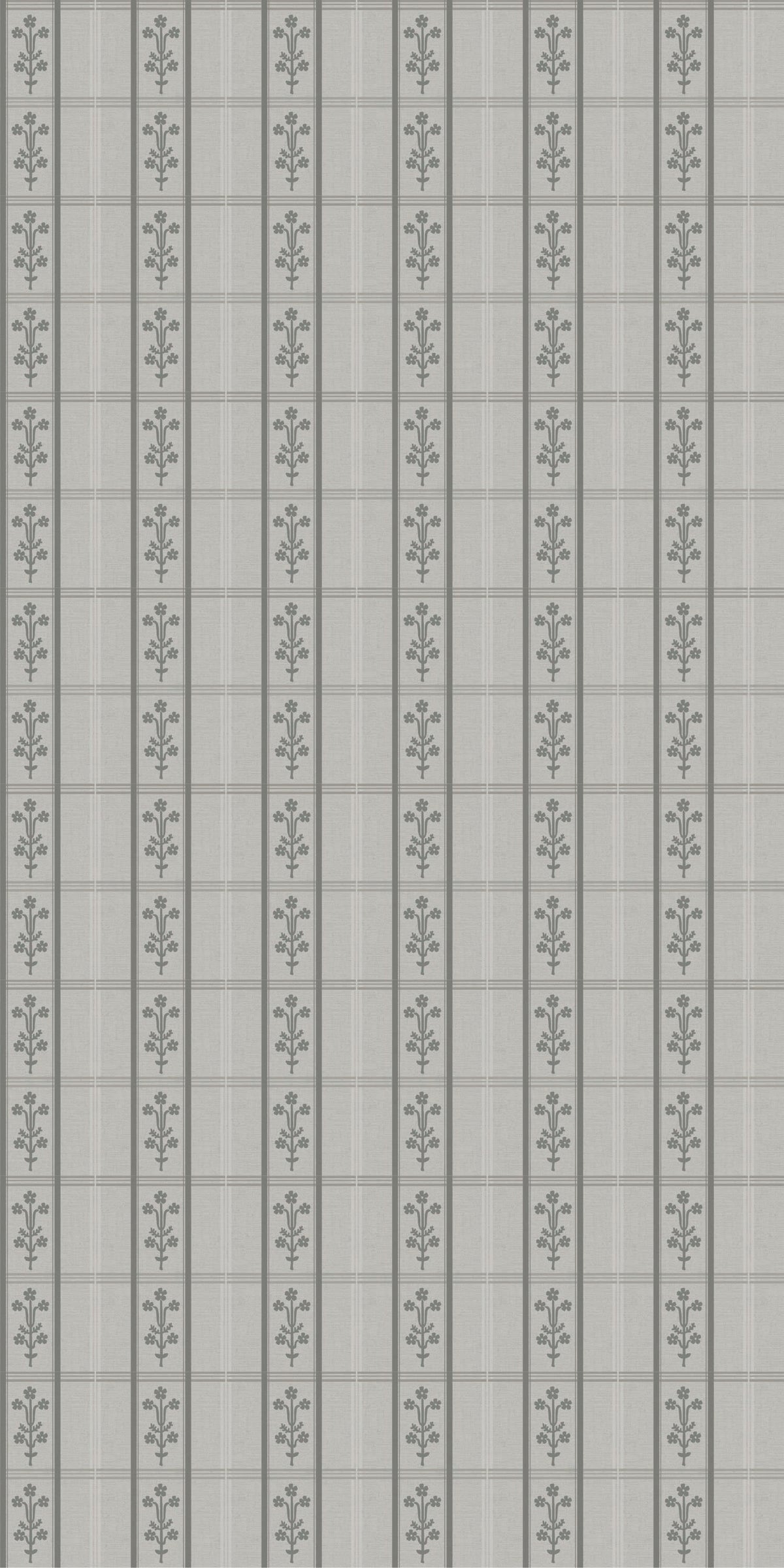Image of Flora Plaid in Charcoal Wallpaper