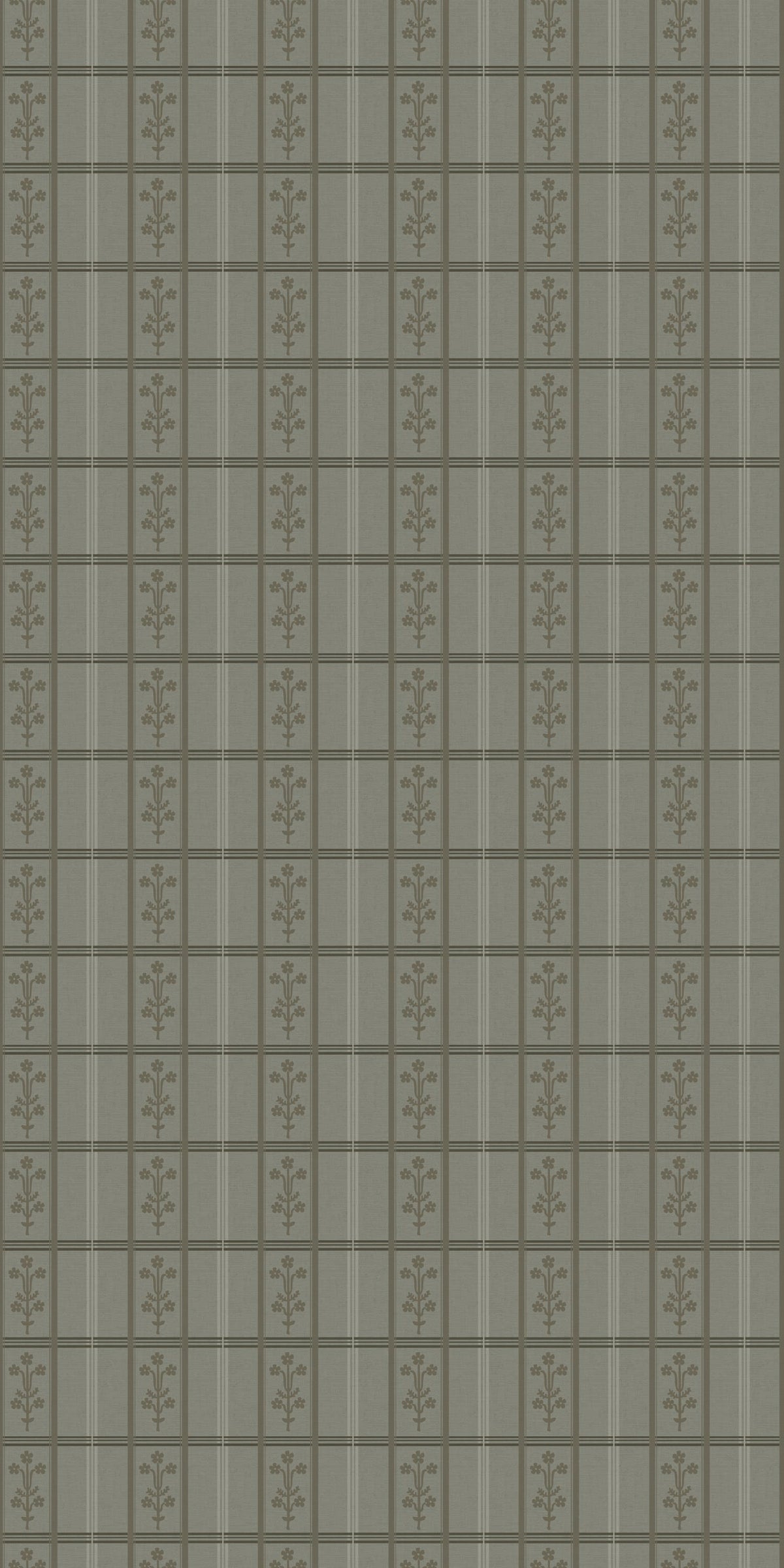 Image of Flora Plaid in Sage/Olive Wallpaper