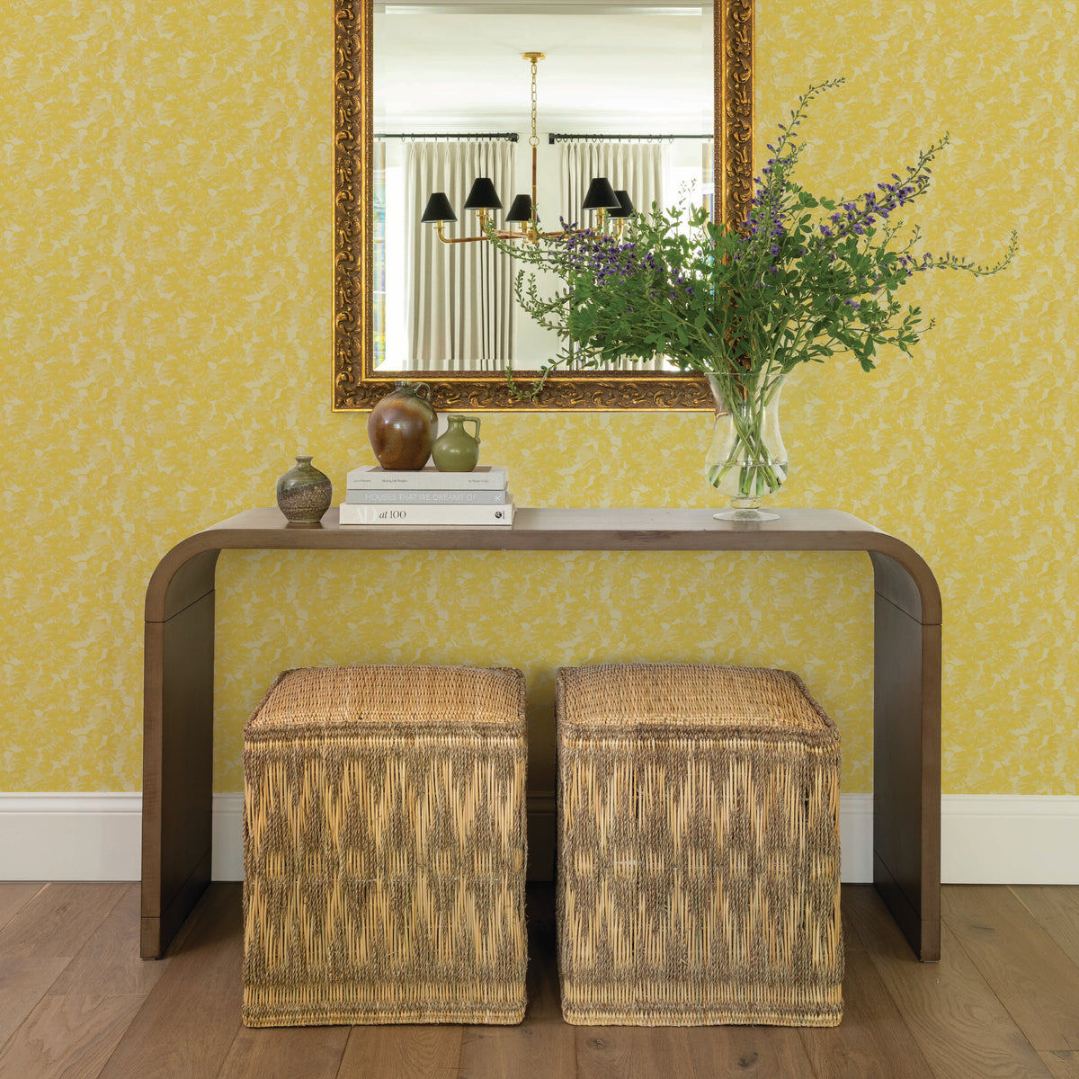 Flora Wallpaper in Honey