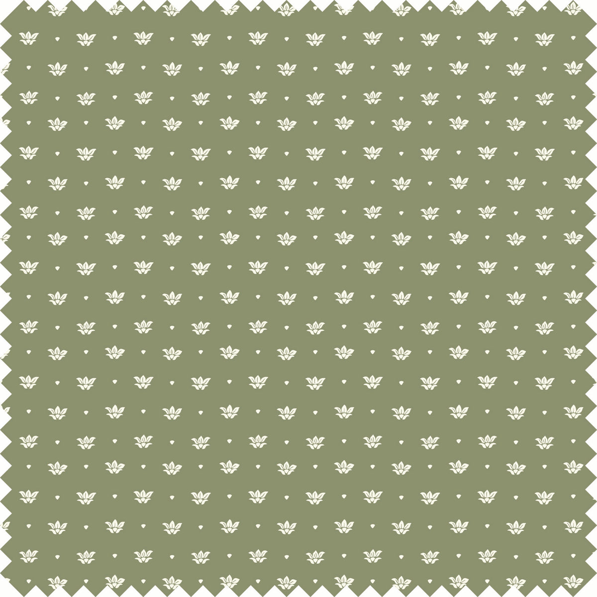 Floeret Sheer Fabric Fabric in Olive/Cream