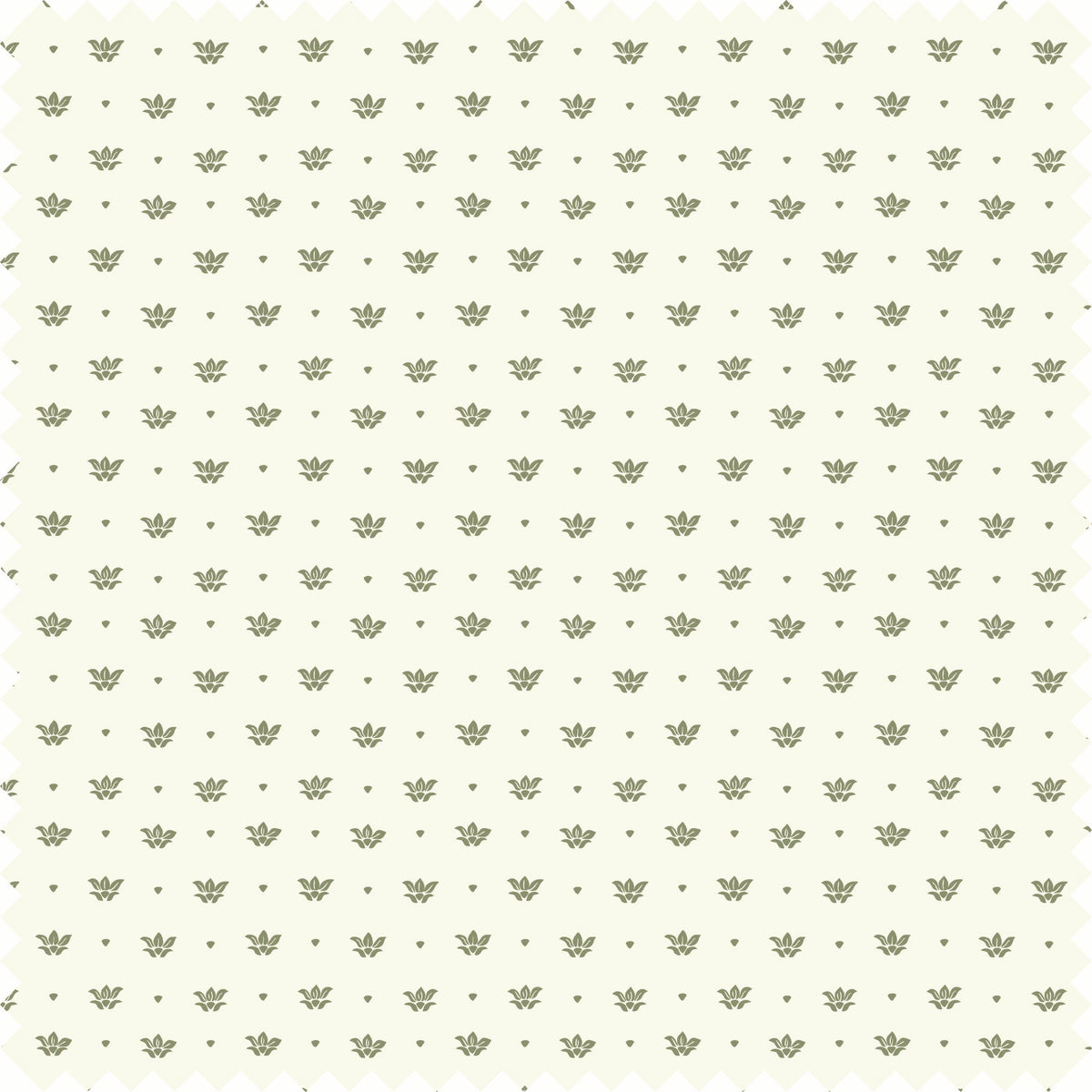 Floret Sheer Fabric in Cream/Olive