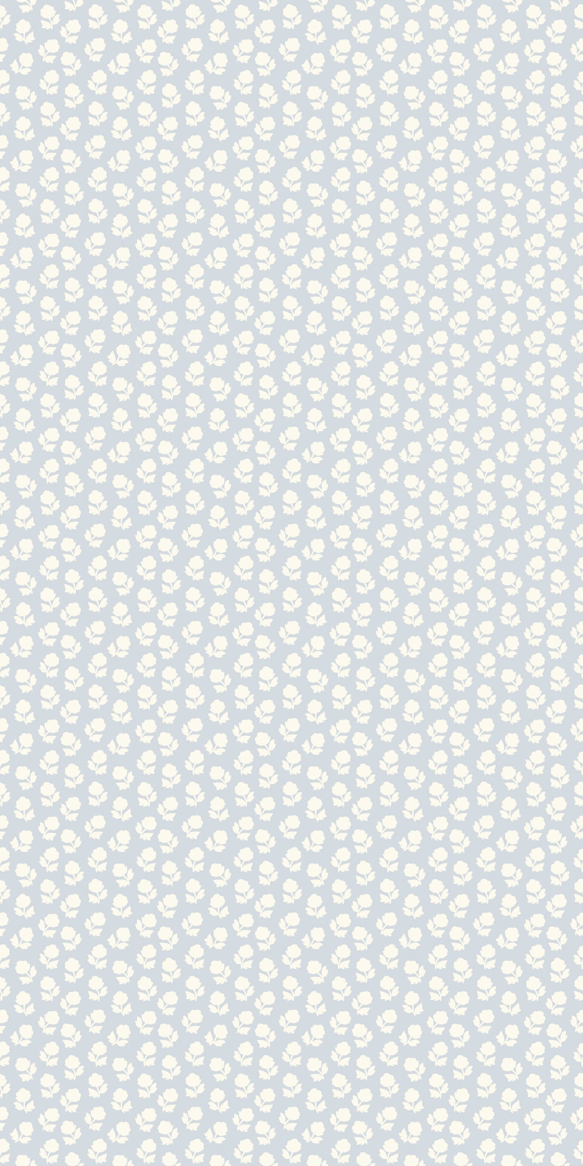 Image of Flower Stamp in Blue/Cream Wallpaper