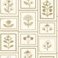 Image of Framed Flowers in Alabaster Wallpaper