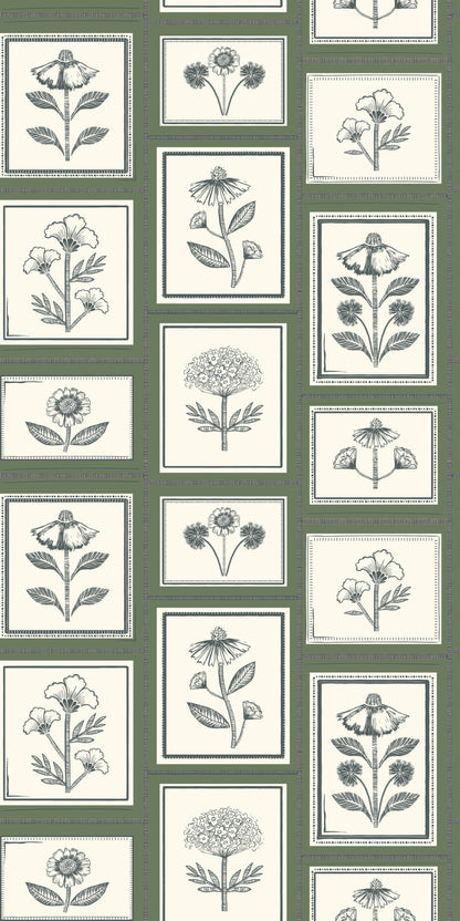 Image of Framed Flowers in Forest Wallpaper