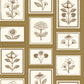 Image of Framed Flowers in Ochre Wallpaper