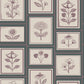 Image of Framed Flowers in Lagoon Wallpaper