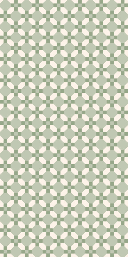 Image of Honeycomb Tuile in Sage Wallpaper