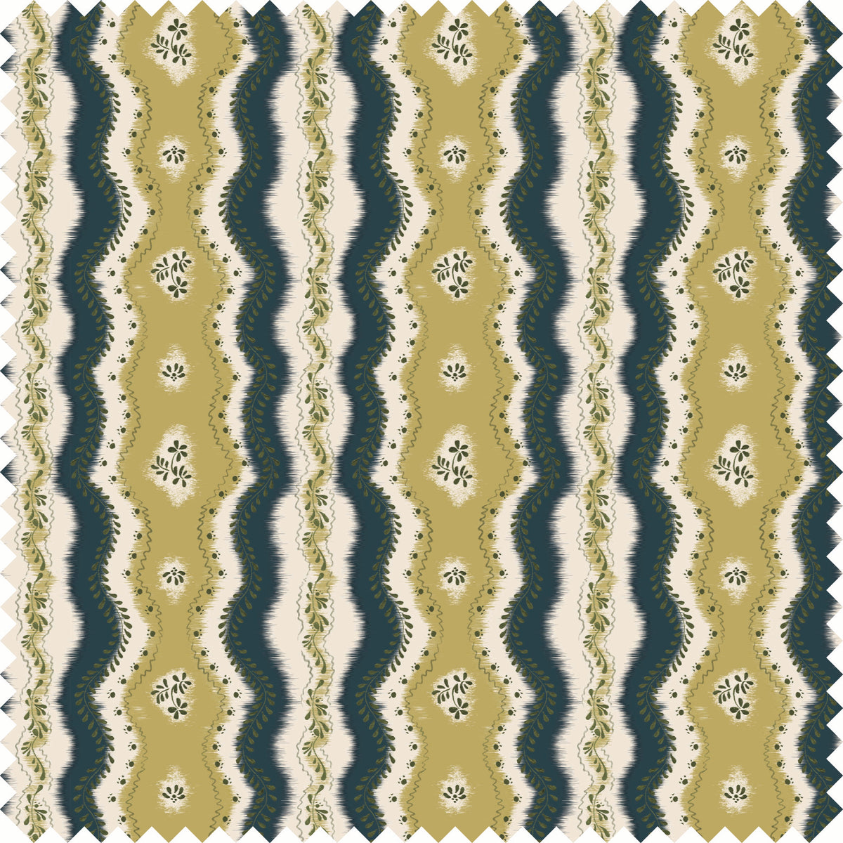 Kent Street Fabric Fabric in Ochre/Blue