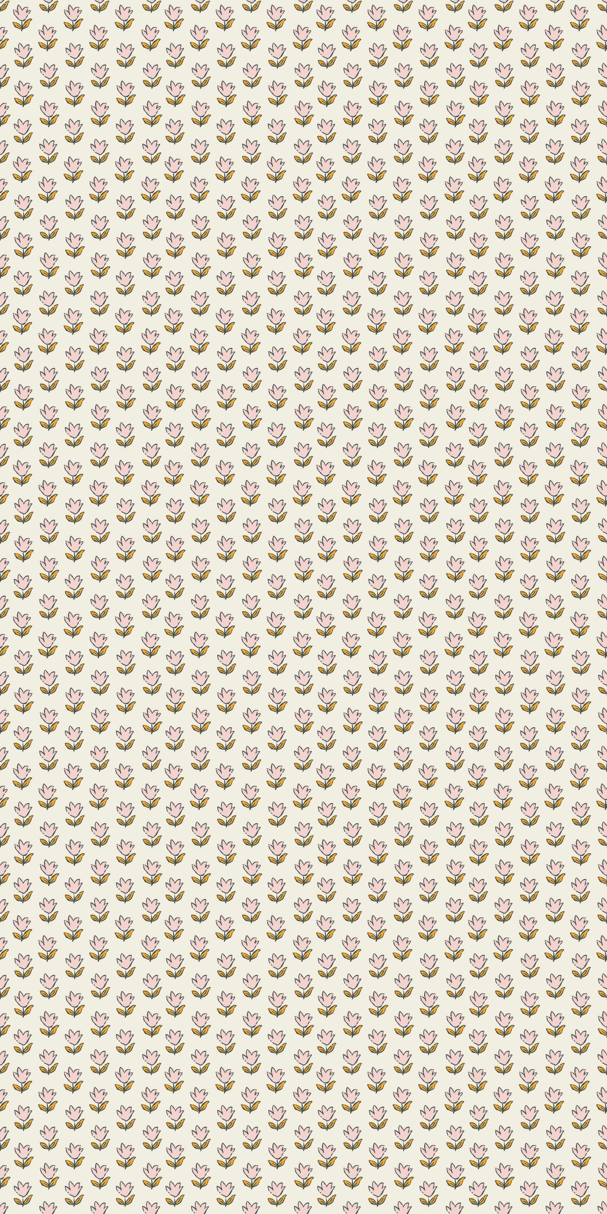 Image of Little Bloom in Pink/Orange Wallpaper