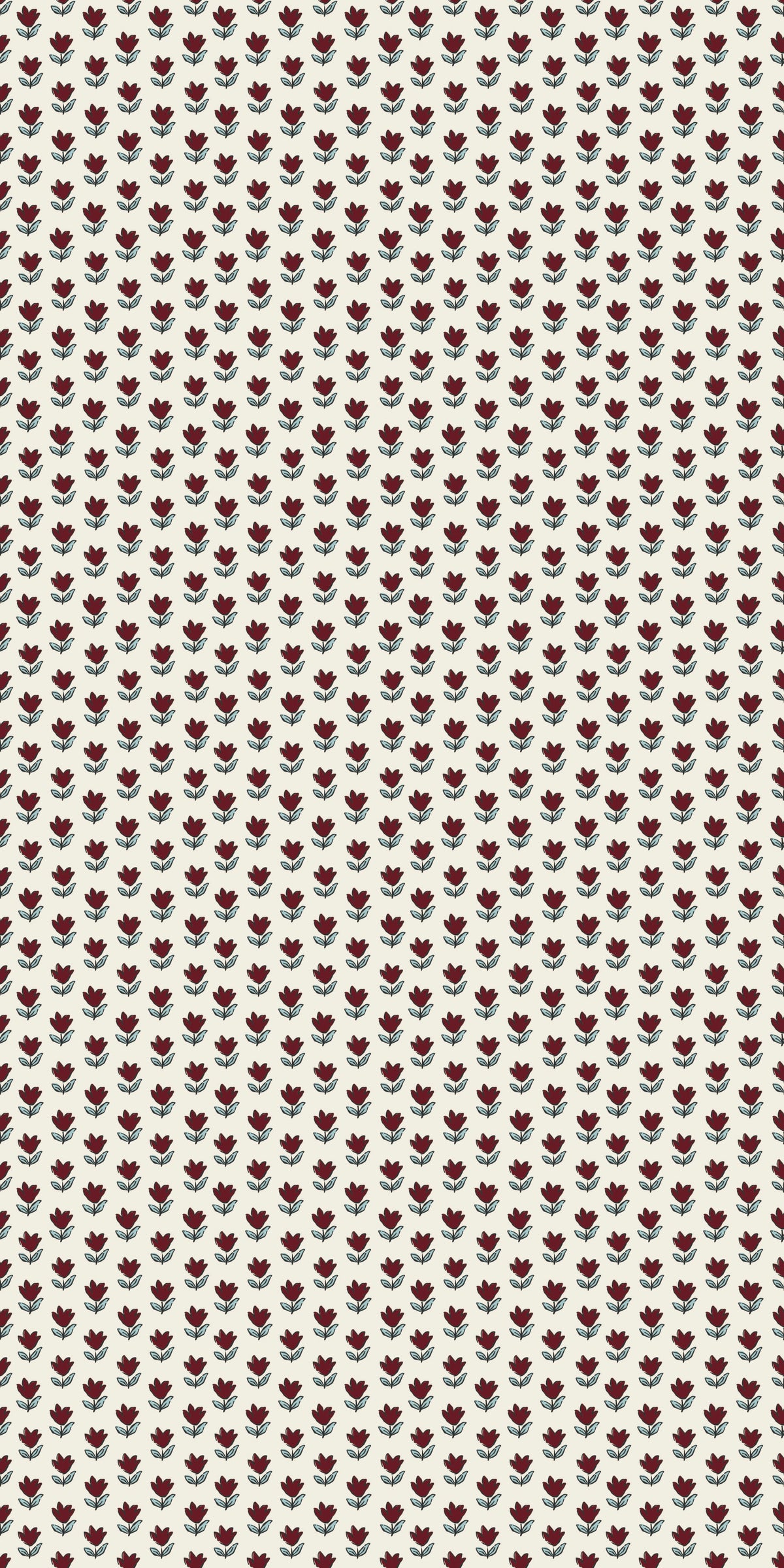 Image of Little Bloom in Burgundy Wallpaper