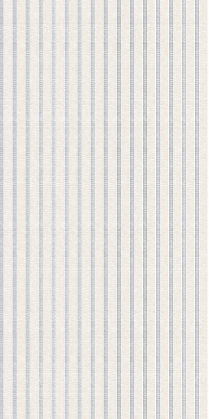 Image of Linen Stripe in Oat/Navy Wallpaper
