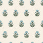 Image of Marigold Block Print in Sky Blue Wallpaper