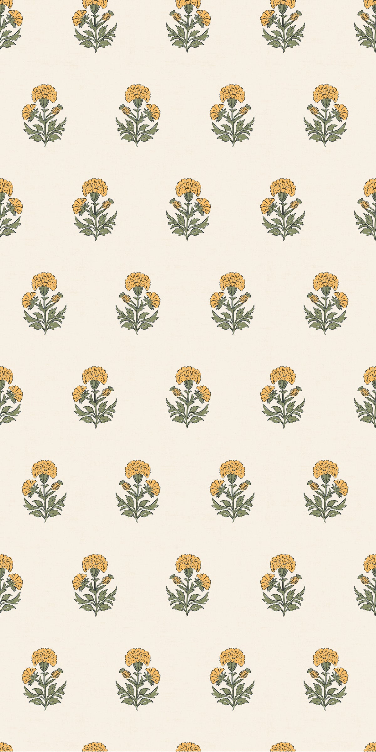Image of Marigold Block Print in Sunshine Wallpaper