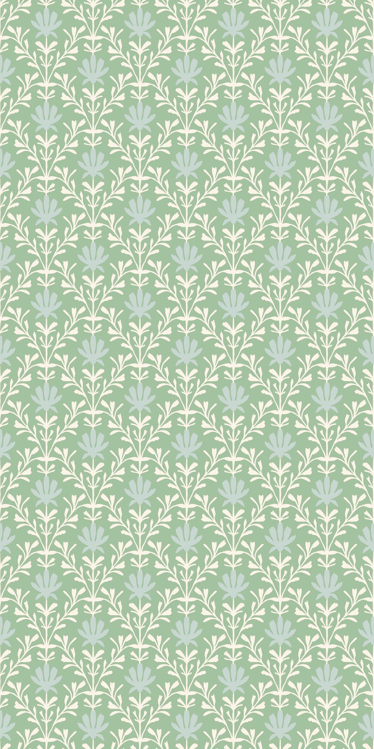 Image of Mist Floral in Spring Green Wallpaper
